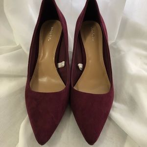 Cranberry suede heels